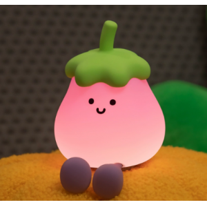 新品茄子小夜灯 喂奶护眼卧室睡眠灯伴睡拍拍台灯硅胶充电小夜灯